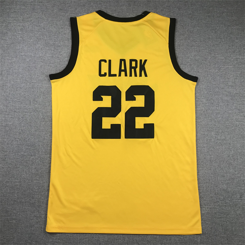 Men Iowa Hawkeye #22 Clark Yellow Nike 2024 NBA Jersey->->NCAA Jersey
